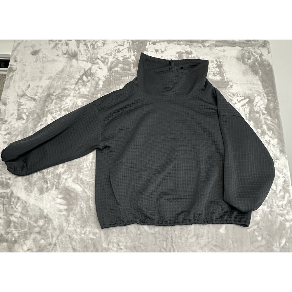 Max Studio Women's Blouse 2X Black Ribbed High Cowl Neck 3/4 Sleeve Top NWT